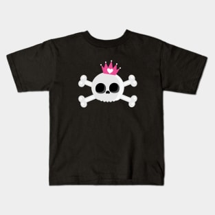 Cute Emo Skull with Crown Kids T-Shirt